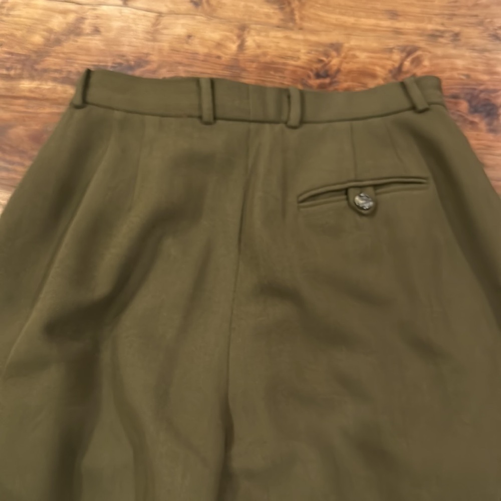 Burberrys Vintage Olive Green Wool Blend Pant Suit 6-10 - Picture 16 of 16
